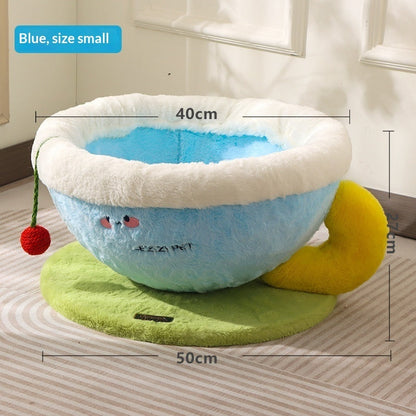 Sisal Rope Cat Scratcher Integrated With Coffee Cup Cat Bed