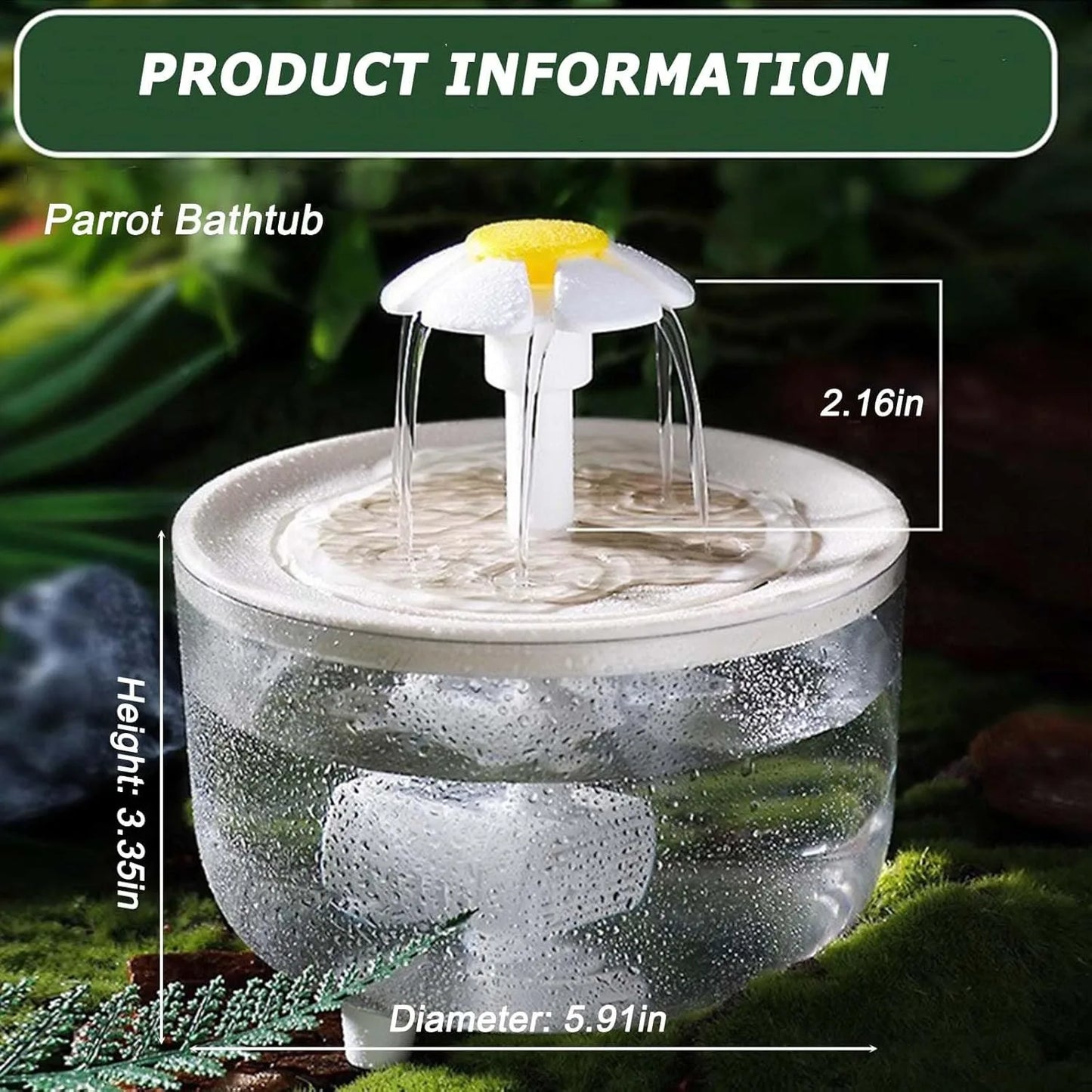 Indoor Bird Bath Fountain with Filter Pump