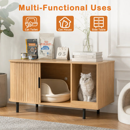 Cat Wooden Furniture, Sliding door, Litter Box, Bed, Supplies