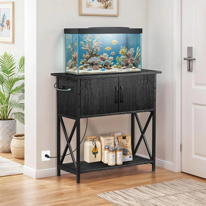 Fish Tank Stand with Cabinet for Storage, Metal