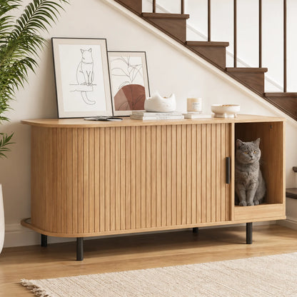 Cat Wooden Furniture, Sliding door, Litter Box, Bed, Supplies