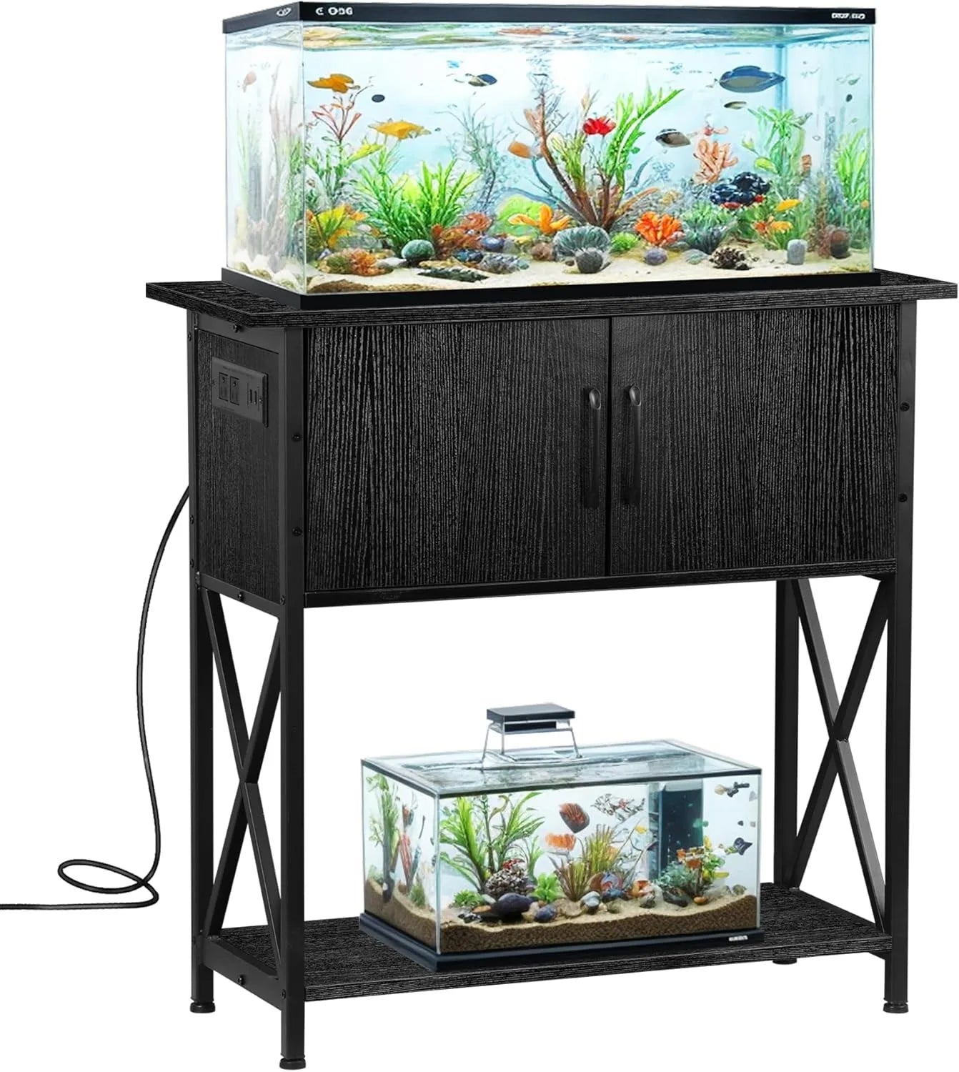 Fish Tank Stand with Cabinet for Storage, Metal