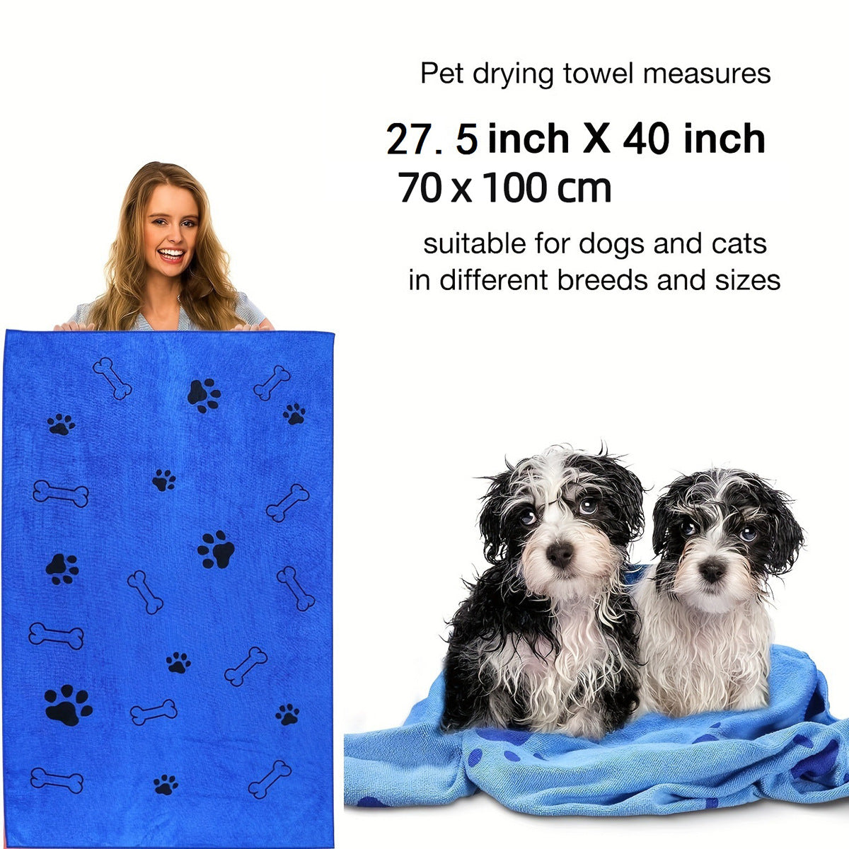 Pet bath towel quick drying and absorbent
