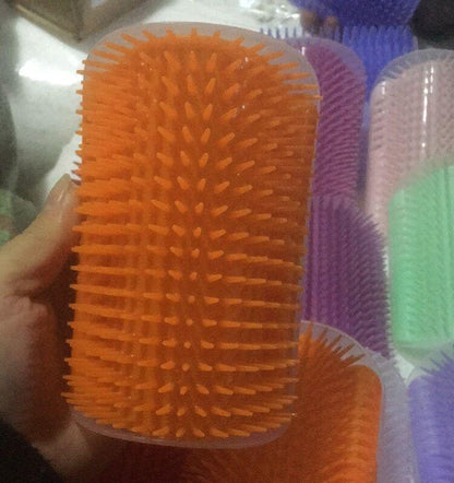 Corner Mounted Pet Grooming Massage Brush And Deshedder