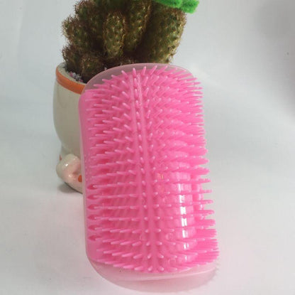 Corner Mounted Pet Grooming Massage Brush And Deshedder