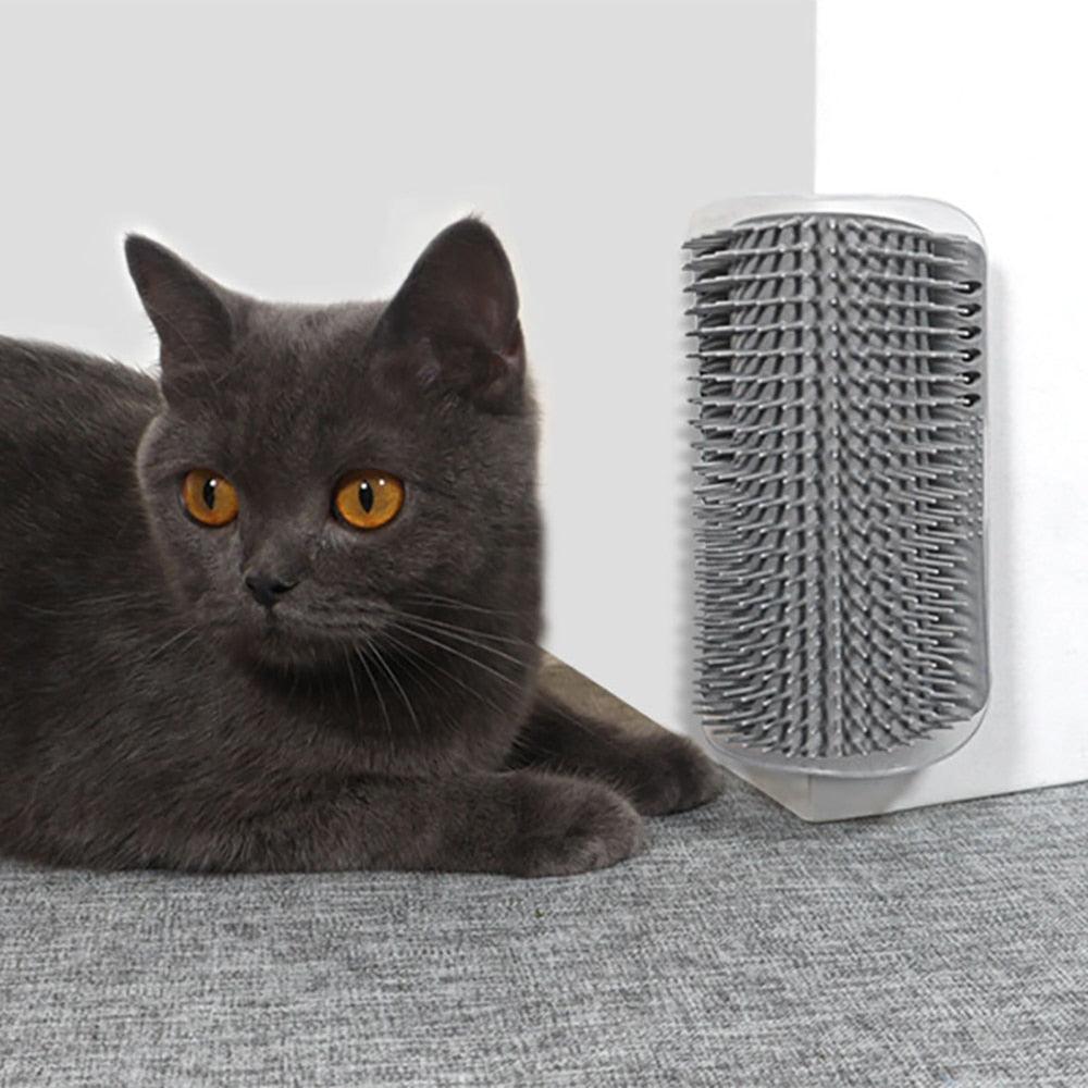 Corner Mounted Pet Grooming Massage Brush And Deshedder