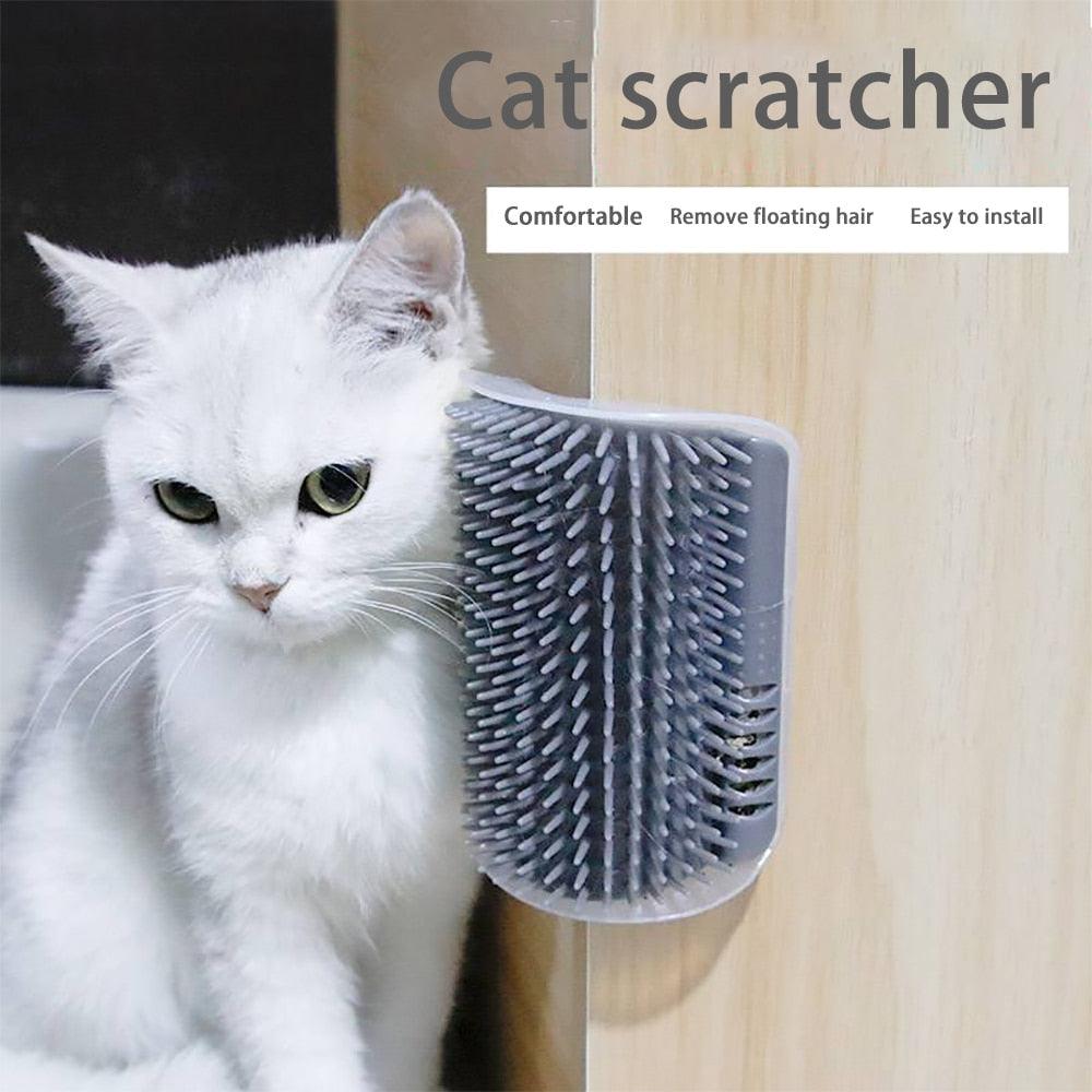 Corner Mounted Pet Grooming Massage Brush And Deshedder