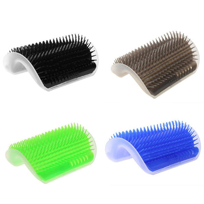 Corner Mounted Pet Grooming Massage Brush And Deshedder