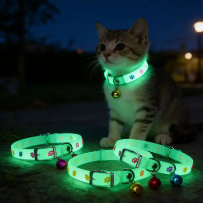 Luminous Cat Collar with Bell