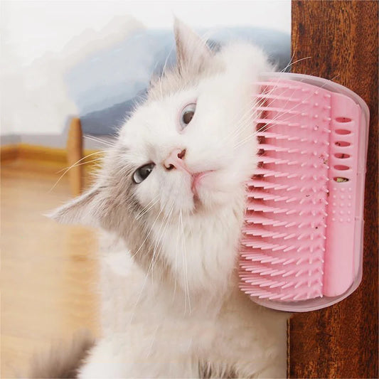 Cat Corner Scratching Brush, Hair Deshedding Comb