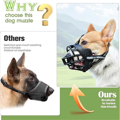 Dog Breathable Basket Muzzle, Reflective