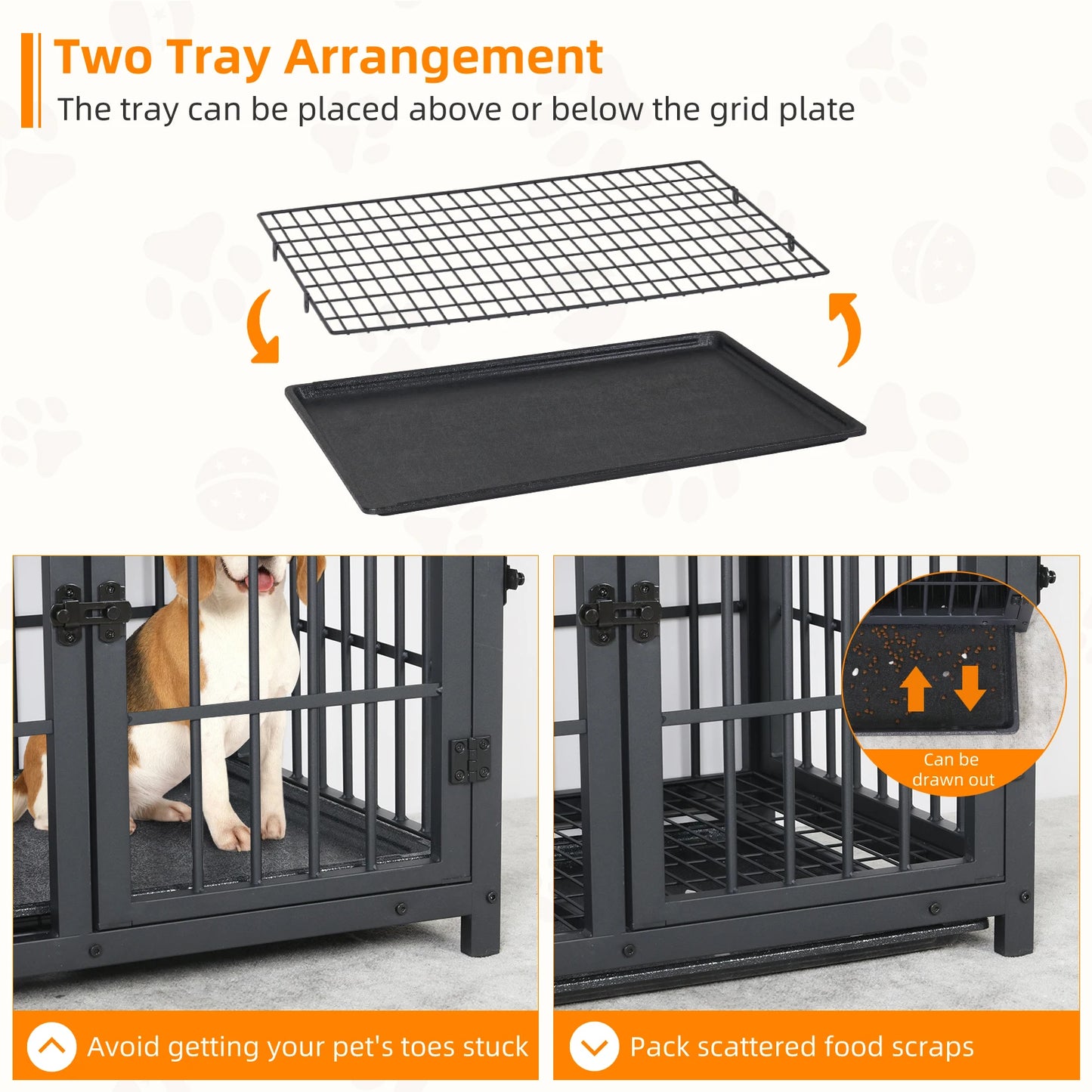 Furniture Style Dog Crate, Metal and Wood.
