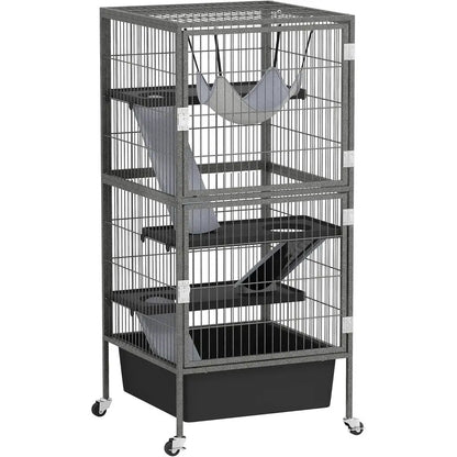 4-Tier Rolling Pet Cage for Small Animals
