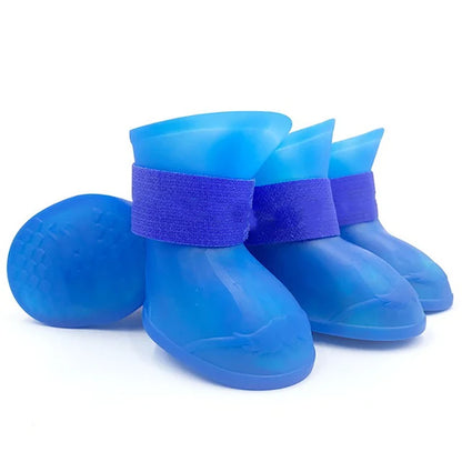 4Pcs Pet Water Proof Rubber Boots Outdoor