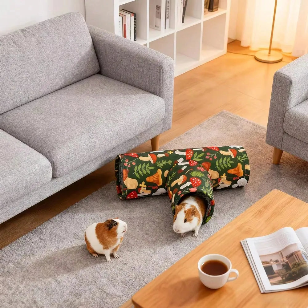 3 Way Foldable Guinea Pig Tunnel, Hideout Toy