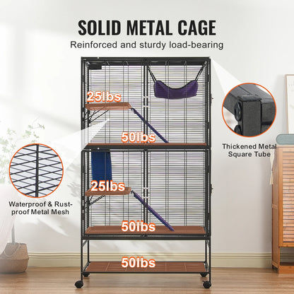 Rolling Metal Cage 4-Tier Small Animals