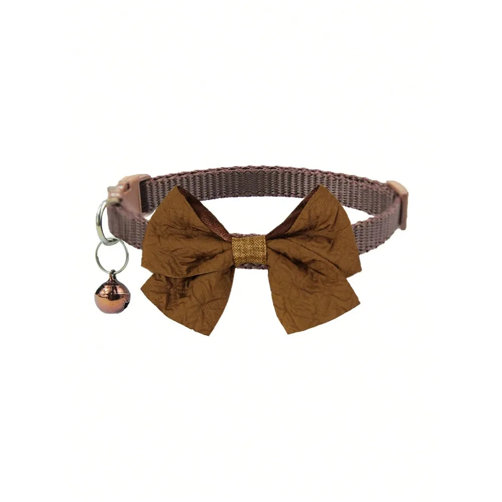 Bow-Knot Collar With Bell, Adjustable