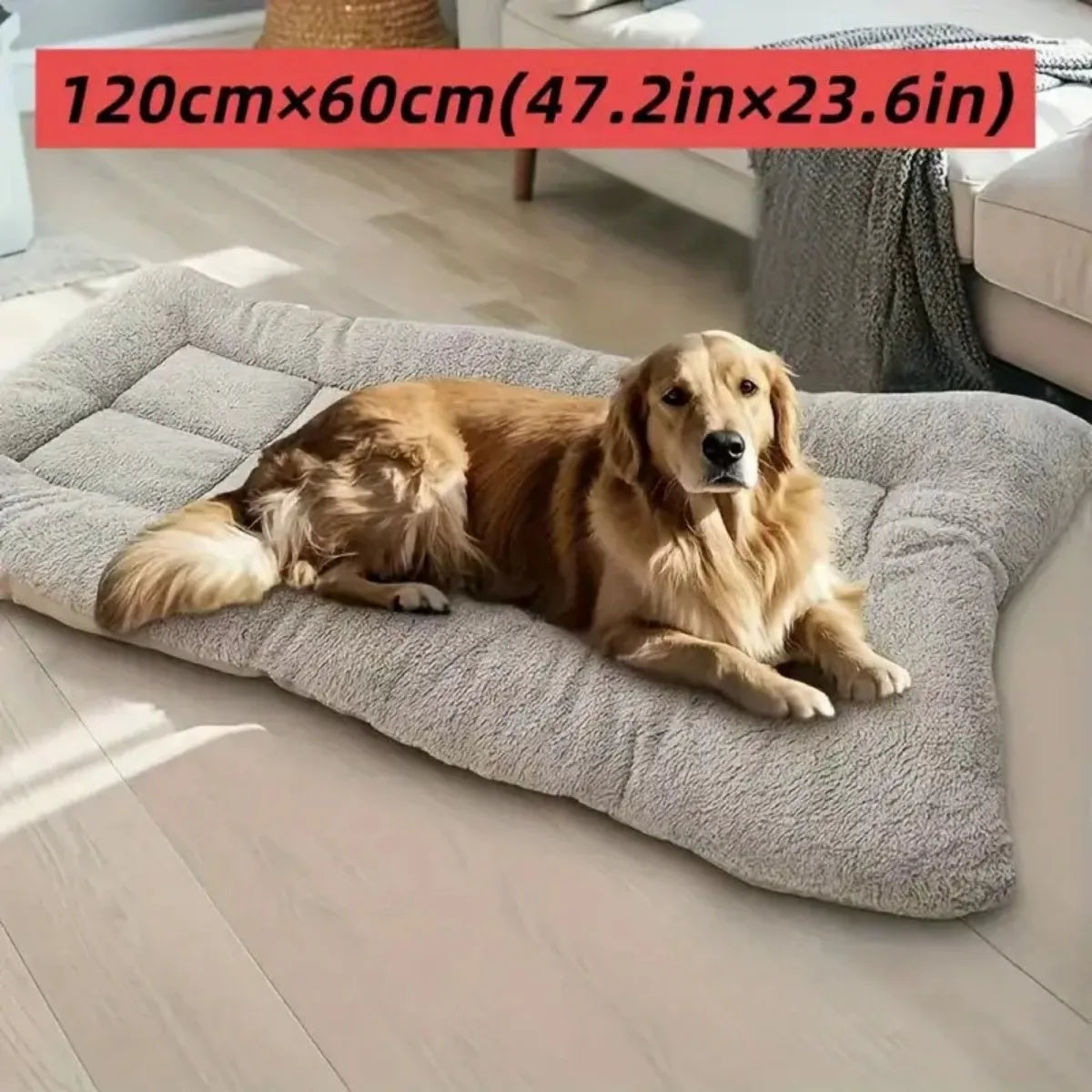 Plush Dog Bed, Waterproof, Washable, Anti-Slip