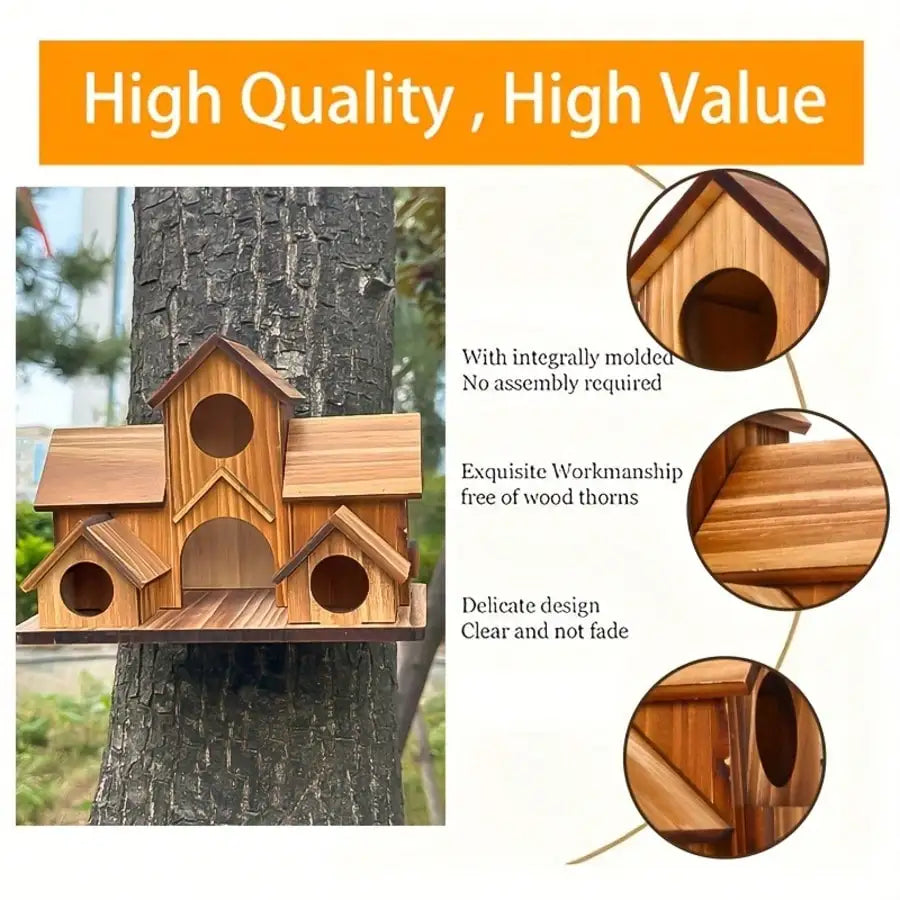 Outdoor Bird House, Hanging Nesting Box
