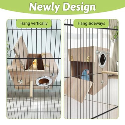 Bird Wood Breeding Box Lovebirds Nesting Station