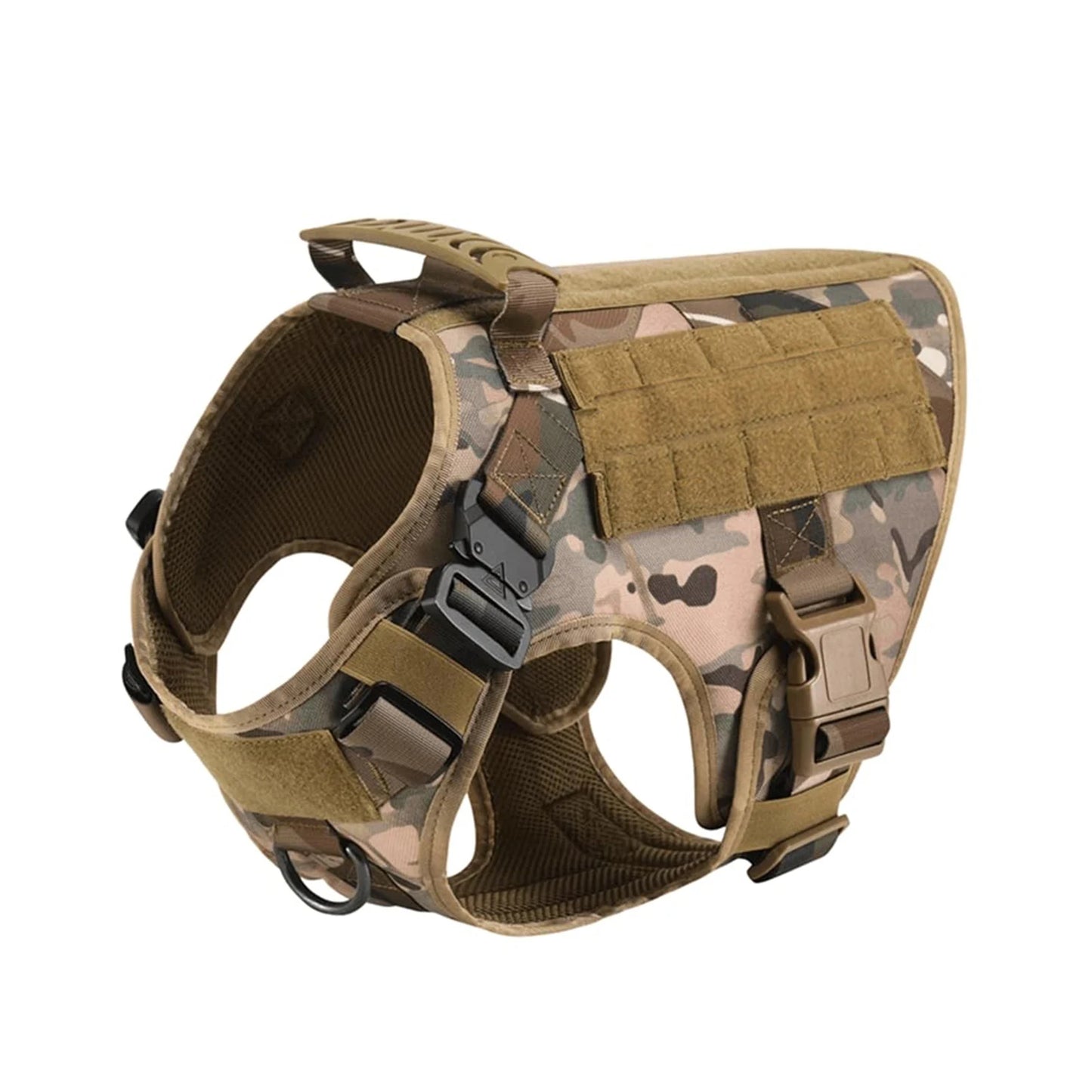 Tactical Dog Harness Collar Leash Molle Pouches