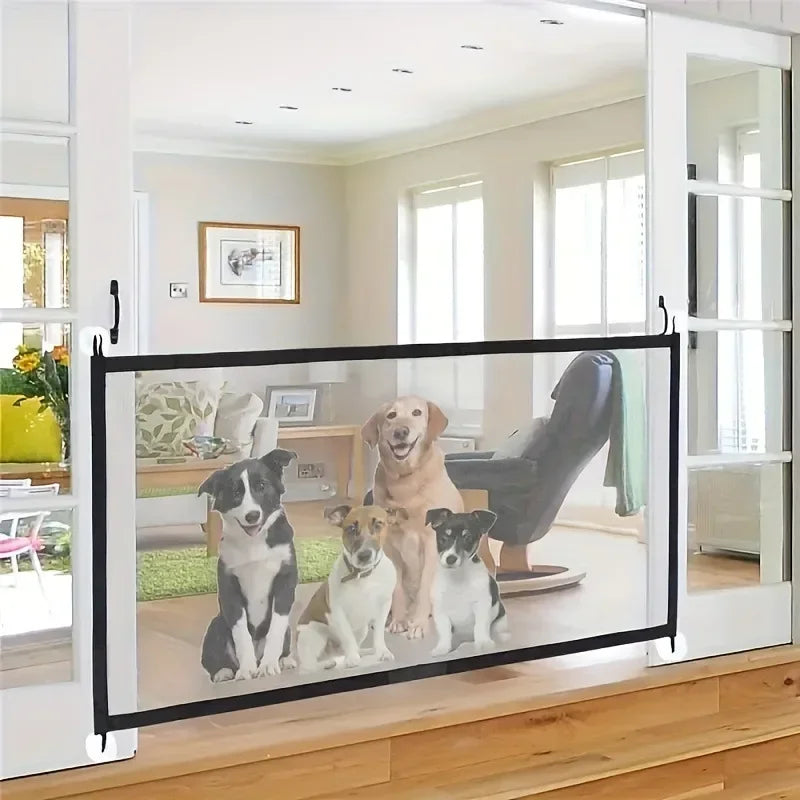 Heavy Duty Dog Barrier Gate with Hooks Indoor