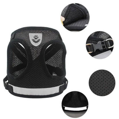 Undershirt Harness Leash Set Mesh, Breathable, Adjustable