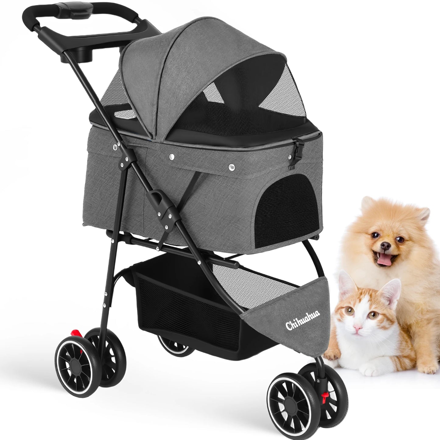 Dogs & Cats Portable Travel Stroller, Foldable