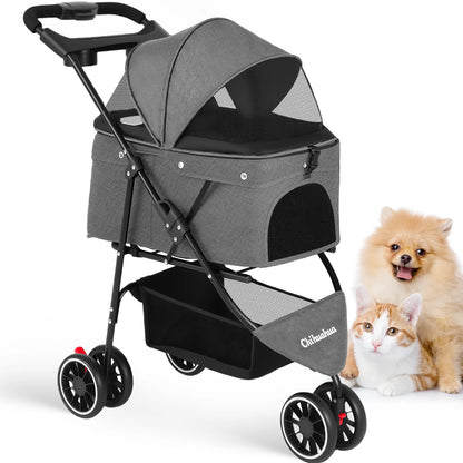 Dogs & Cats Portable Travel Stroller, Foldable