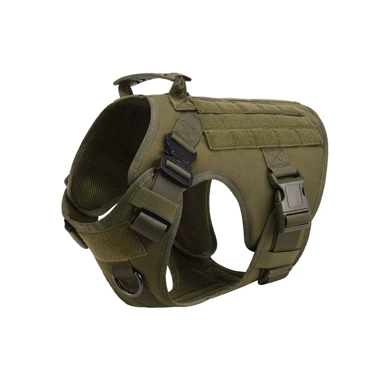 Tactical Dog Harness Collar Leash Molle Pouches