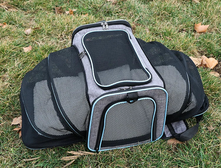 Pet Carrier Foldable Expandable Bag Mesh Breathable Handheld