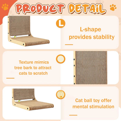 Indoor L Shaped Cat Scratching Post