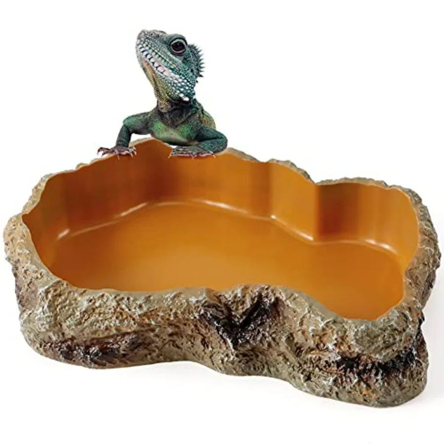Reptile Food Water Rock Bowls, Terrarium
