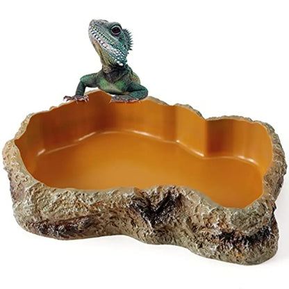 Reptile Food Water Rock Bowls, Terrarium