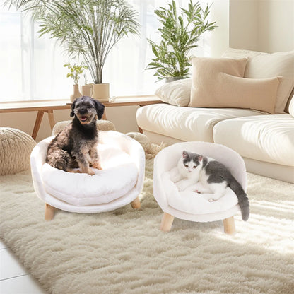 Luxury Cat Bed Nesting Chair with Wood Legs