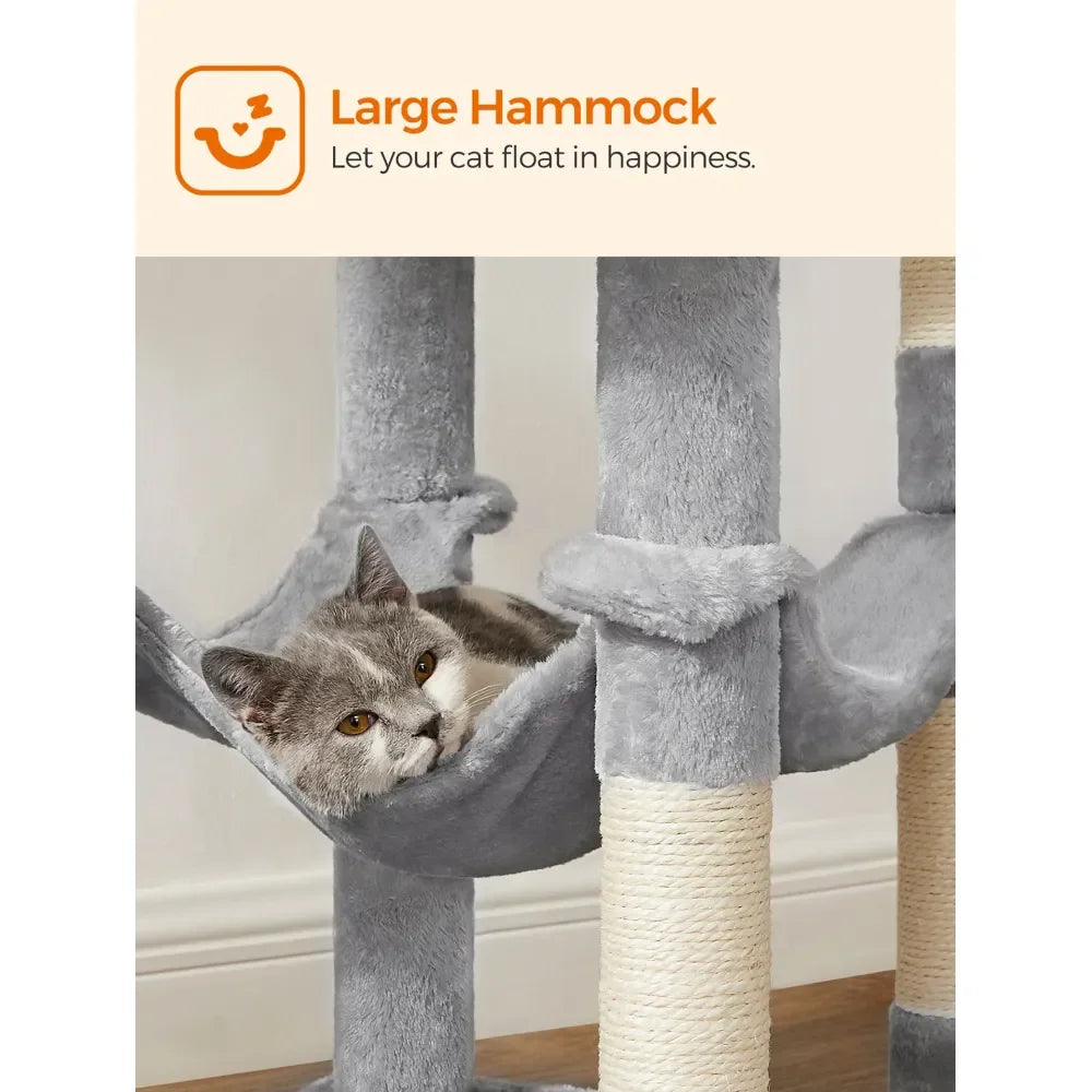 Cat Tree Tower, Condo, Scratching Posts, Hammock, Perch