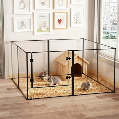 8 Panels Acrylic Dog Playpen Indoors