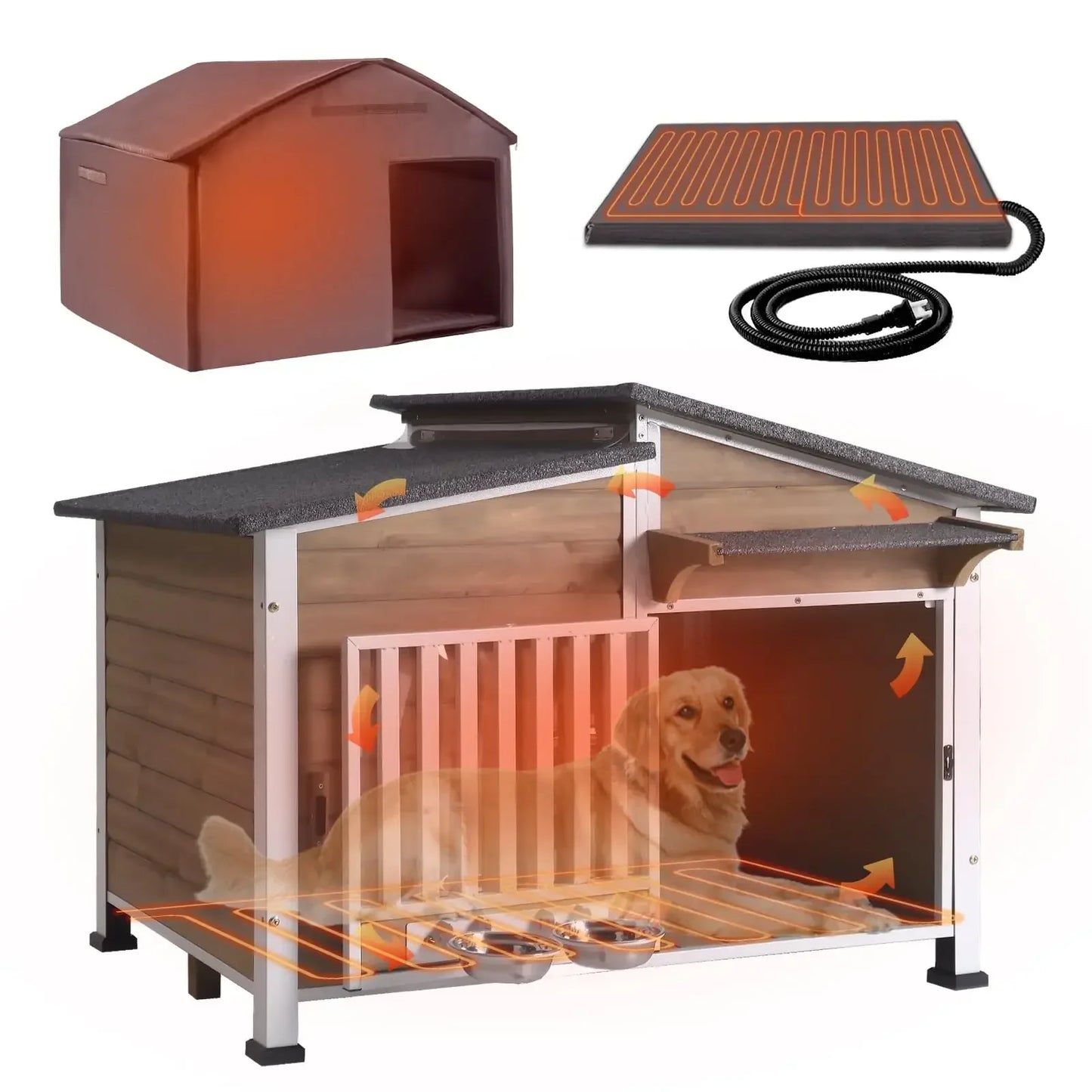 Heated Dog House, Insulated, Outdoor.