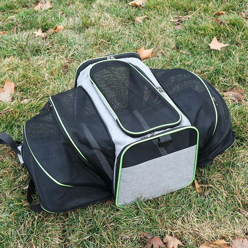 Pet Carrier Foldable Expandable Bag Mesh Breathable Handheld