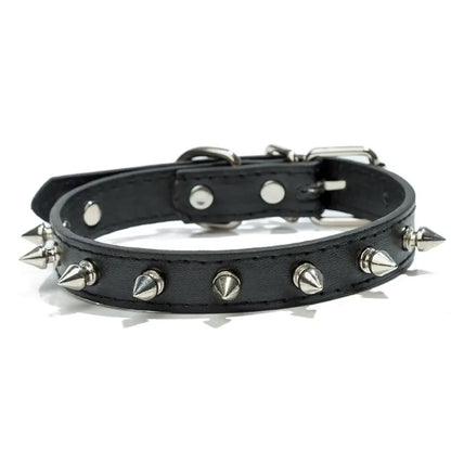 Leather Spiked Pet Collar Adjustable