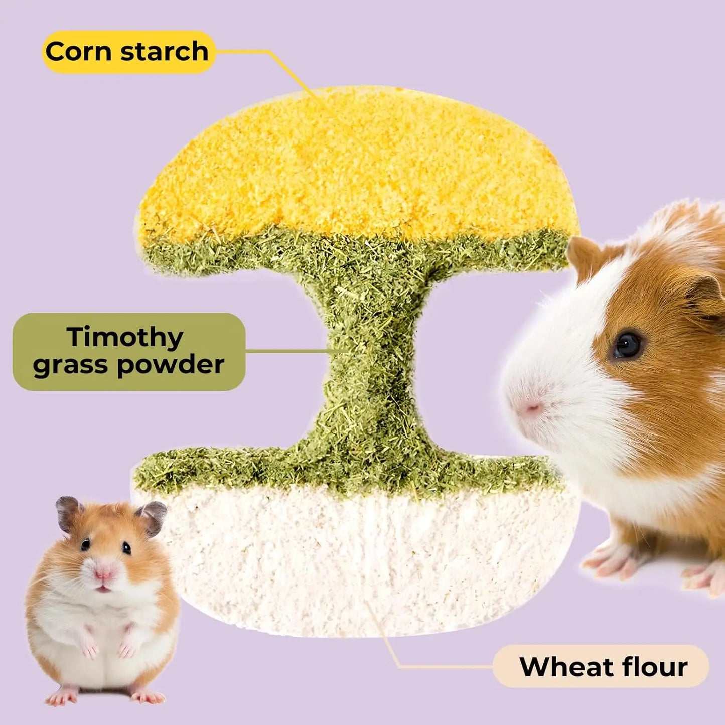 Apple Core Shaped Hamster Chew Toy and Treat Holder