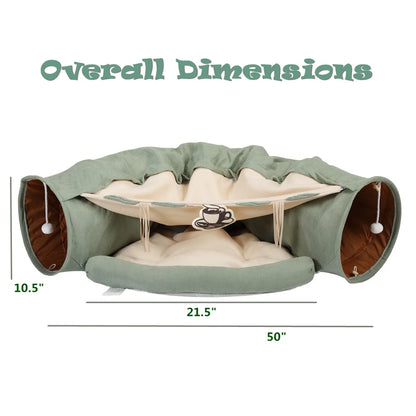 Cat’s Telescopic Tunnel, Cushioned Bed, Teasing Balls