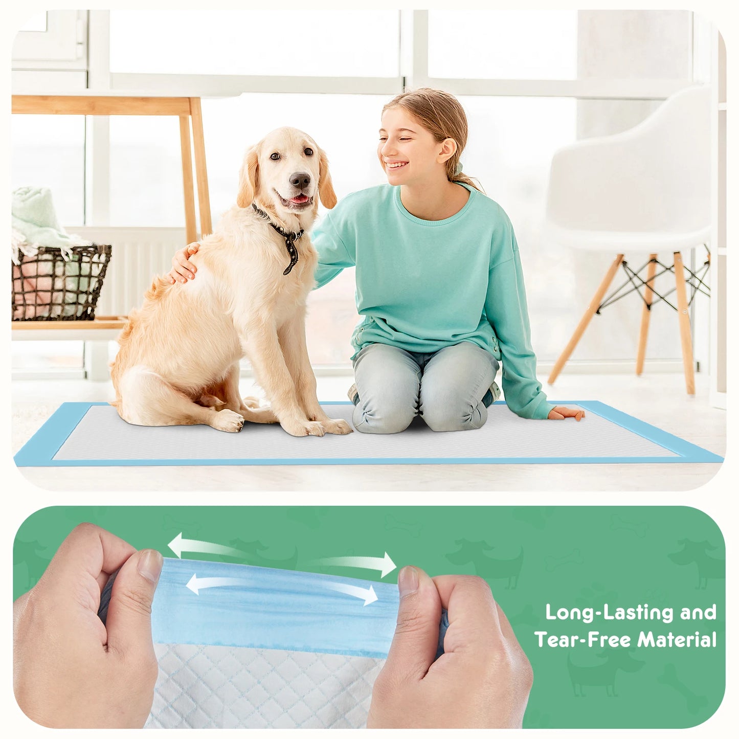 Super Absorbent, Leakproof, Disposable Pee Pads for Dogs,