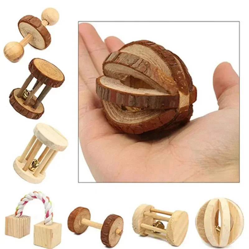 Rabbit Roller Toys Natural Wooden Pine