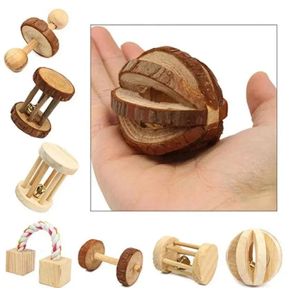 Rabbit Roller Toys Natural Wooden Pine