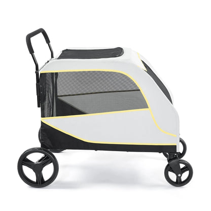 All-Terrain Pet Stroller with Lockable Wheels, Adjustable Handle