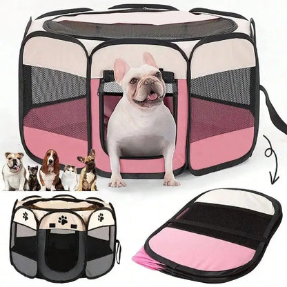 Dog Playpen, Tent, Foldable Kennel, Octagonal Fence