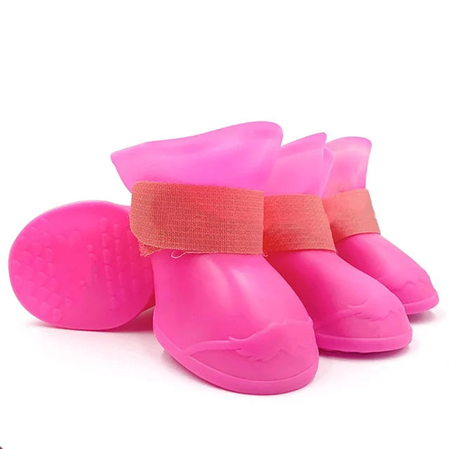 4Pcs Pet Water Proof Rubber Boots Outdoor