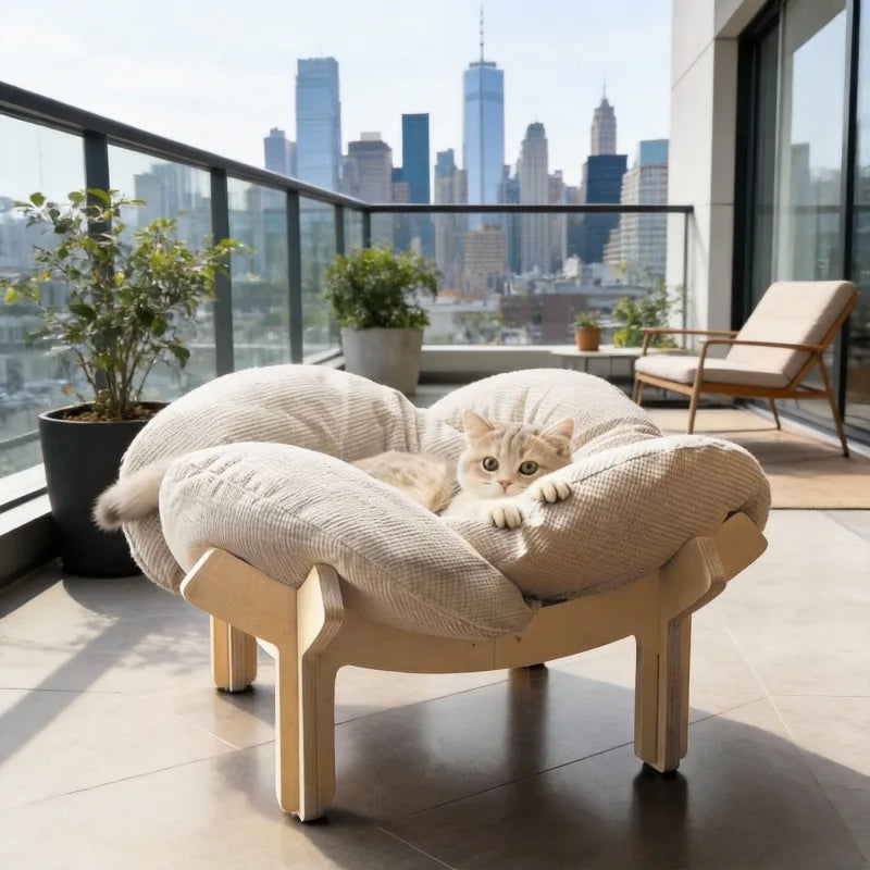 Comfortable Pet Sofa for Cats And Small Dogs, Wooden Legs