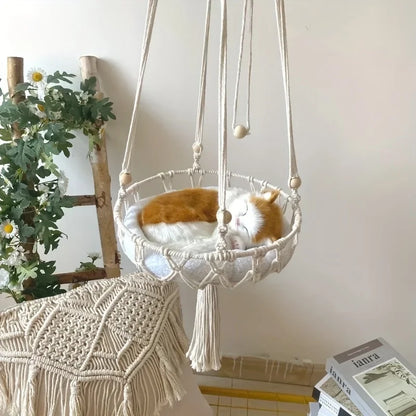 Large Hand-woven Cotton Rope Hammock